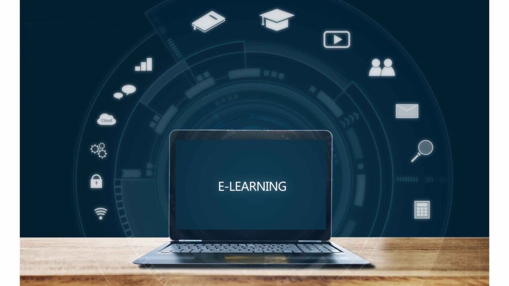 E-learning on laptop
