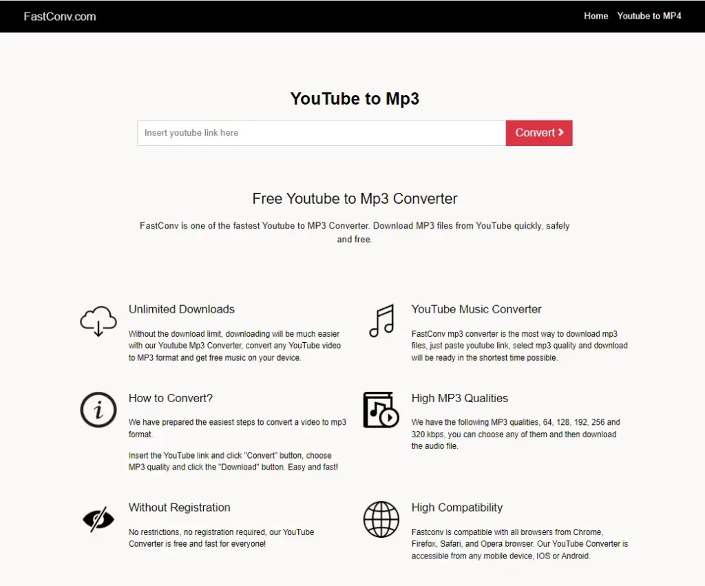 FastConv YouTube to MP3 Converter